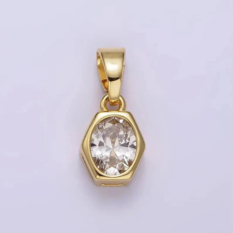 2.5 TCW Oval Cut Bezel Moissanite Wedding Pendant 14k Yellow Gold Plated For Her