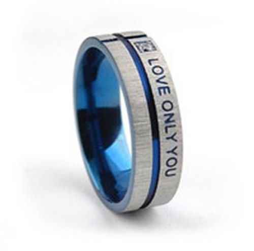 CZ Blue Steel- Love & Commitment Ring – Couples Promise Rings Only Love You Ring