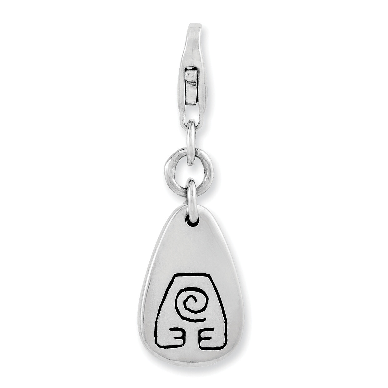 Amore La Vita Silver Polished Earth Symbol Charm with Fancy Lobster Clasp QCC98