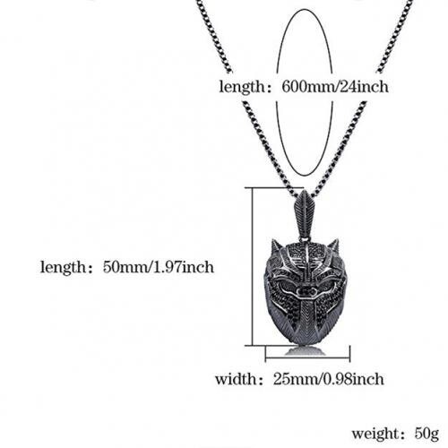 Black Panther Pendant Chain Necklace Mask, Great Gift, Marvel