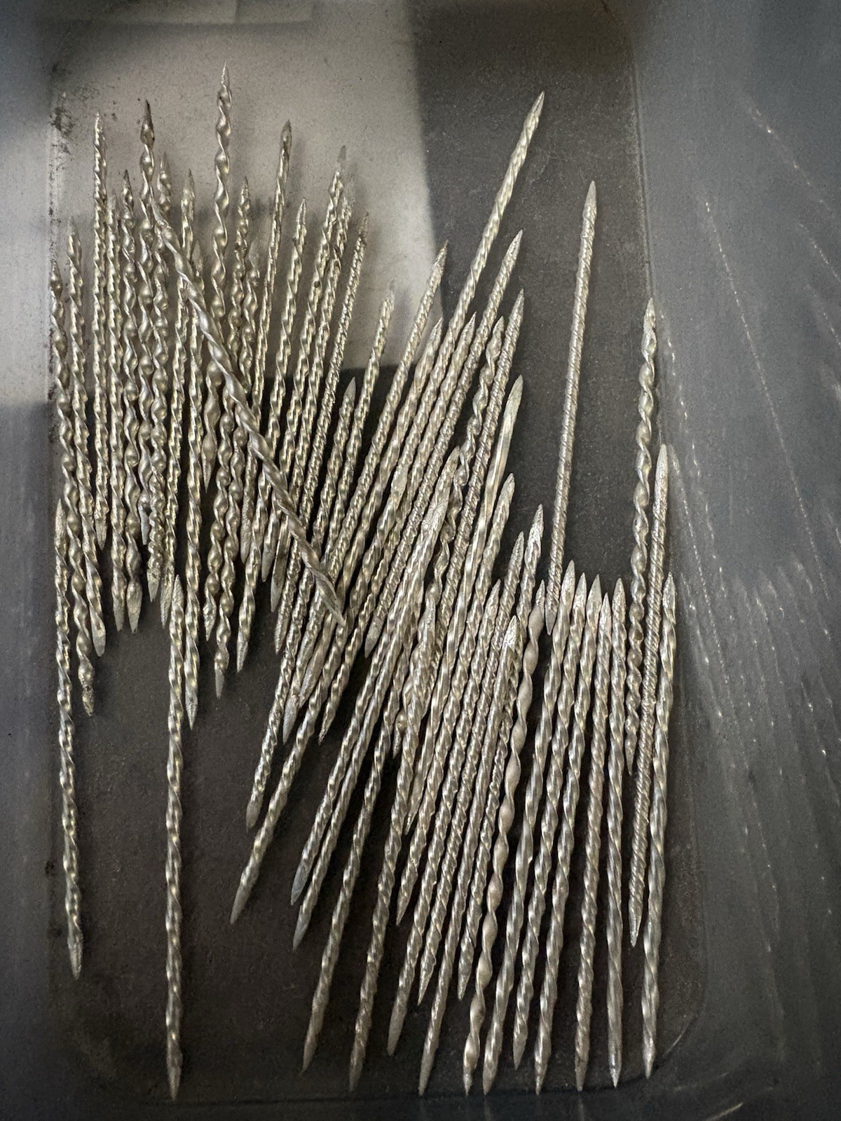 .999 Pure Silver Texas Toothpick, Twisted Polished Style.