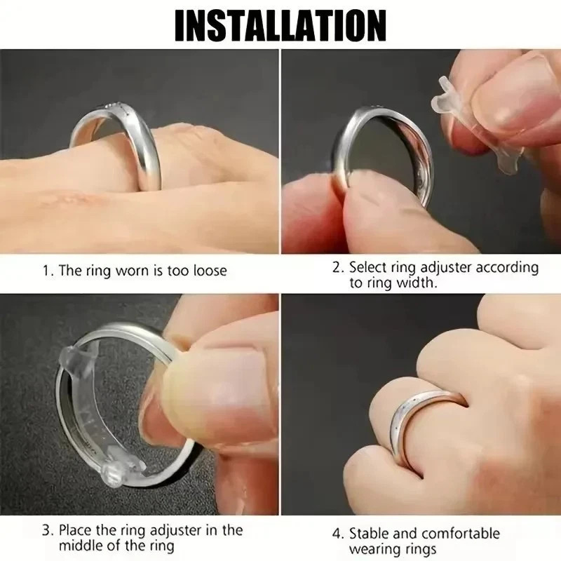12PCS Clear Ring Size Adjuster Invisible Ring Sizer Guard for Loose Rings
