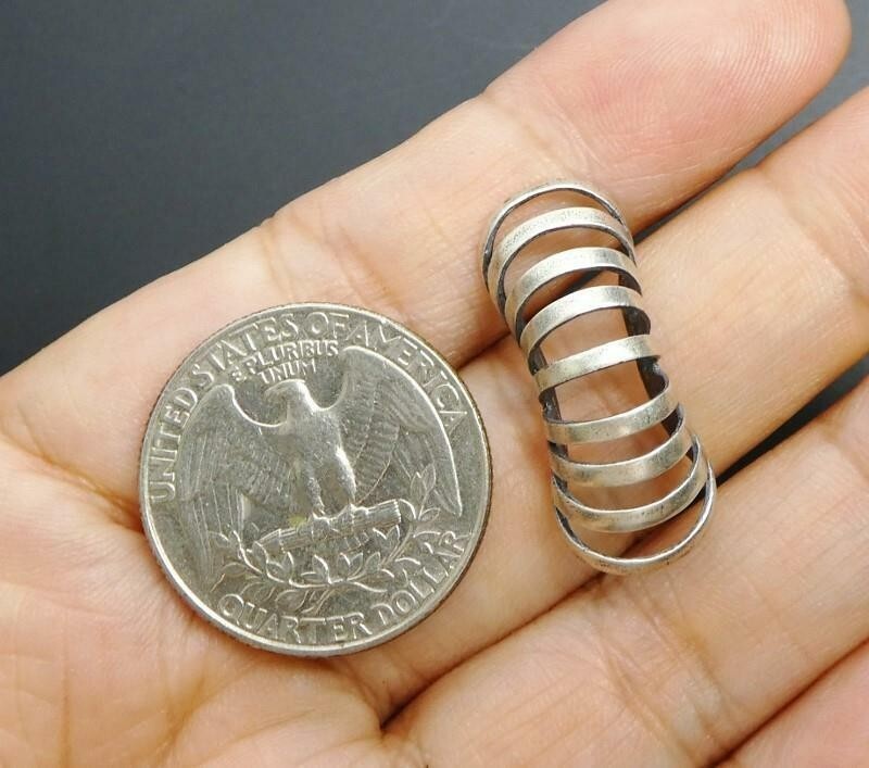 SINGLE SIDE Sterling Silver Stripe Earring Ear Cuff Climber Crawler Non Piercing