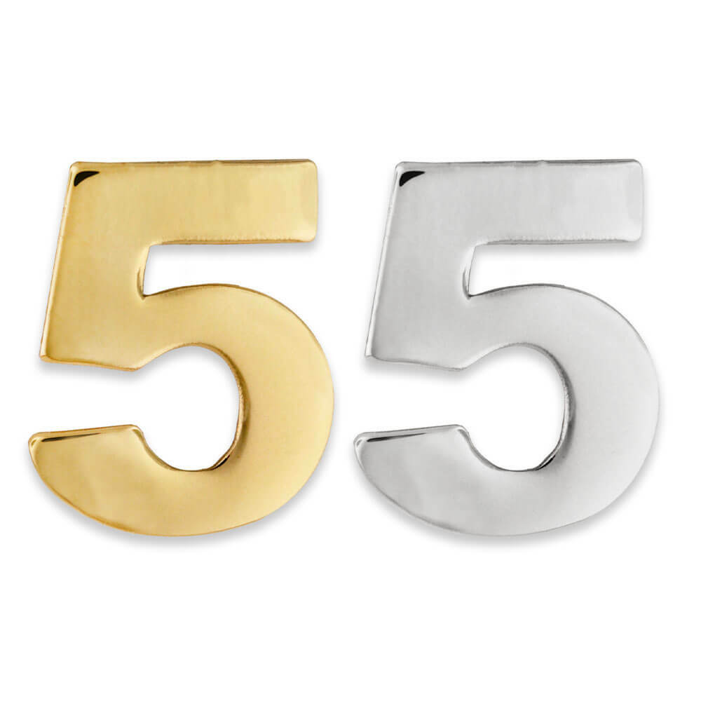 PinMarts Number Five 5 Lapel Pin Anniversary Birthday Number Jewelry