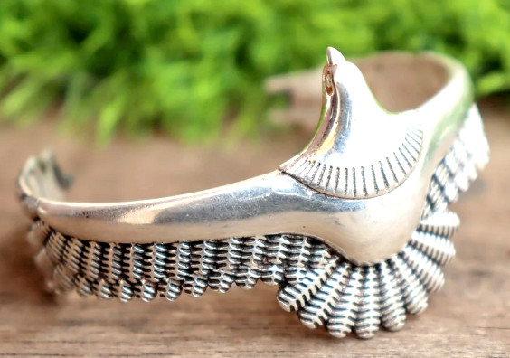 Eagle Cuff 925 Sterling Silver Handmade Jewelry Eagle Cuff Bracelet Size-ADJ”