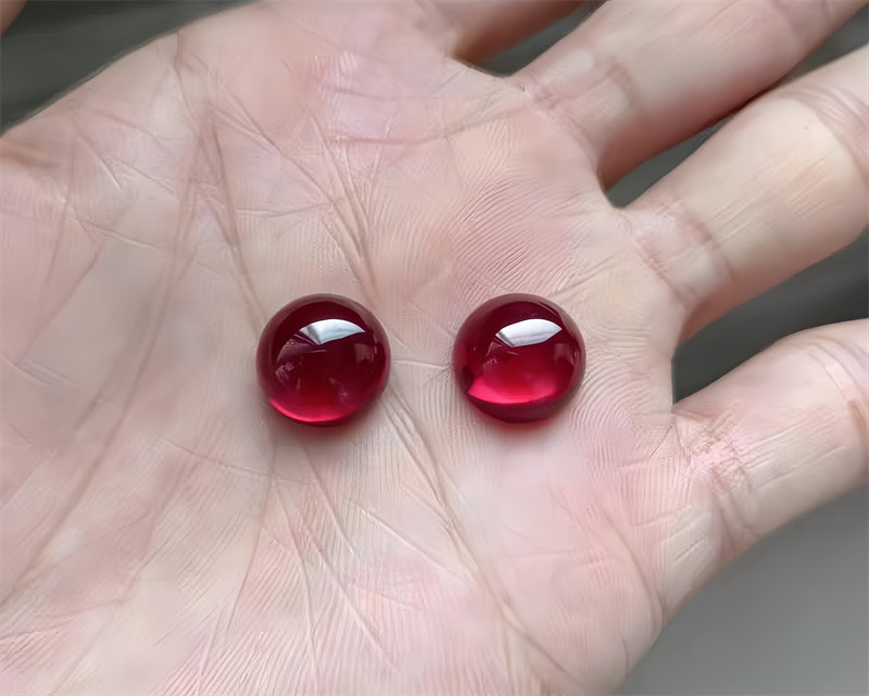 High Quality Pigeon Blood Red Ruby Round Cabochon Lab-created AAAAA+ Loose Gems