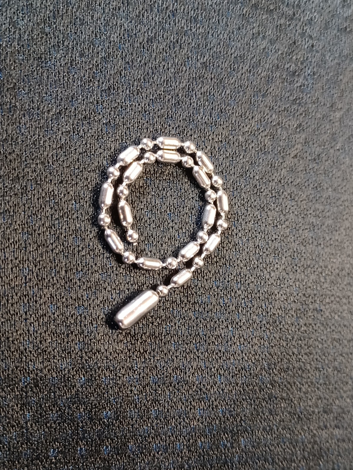 Silver Stainless Steel Bar & Ball Bead Stylish Short Dog Tag Chain Key Chain