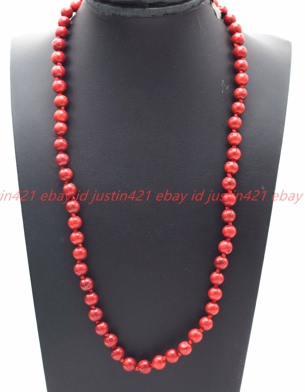 Small Lovely Genuine Natural 6mm Red Coral Gems Round Beads Necklace 16-36in