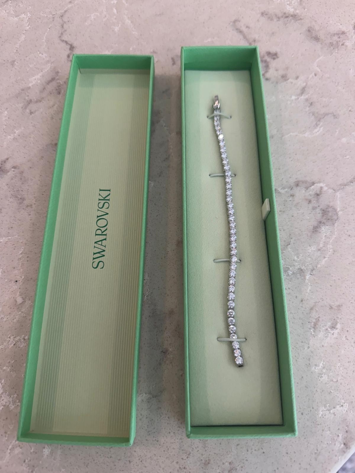 Authentic Swarovski Bracelet White Rhodium Plated Excellent condition