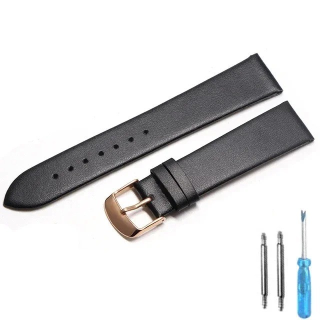 12–22mm Watchband Bracelet Soft Smooth Band Genuine Leather Watch Strap