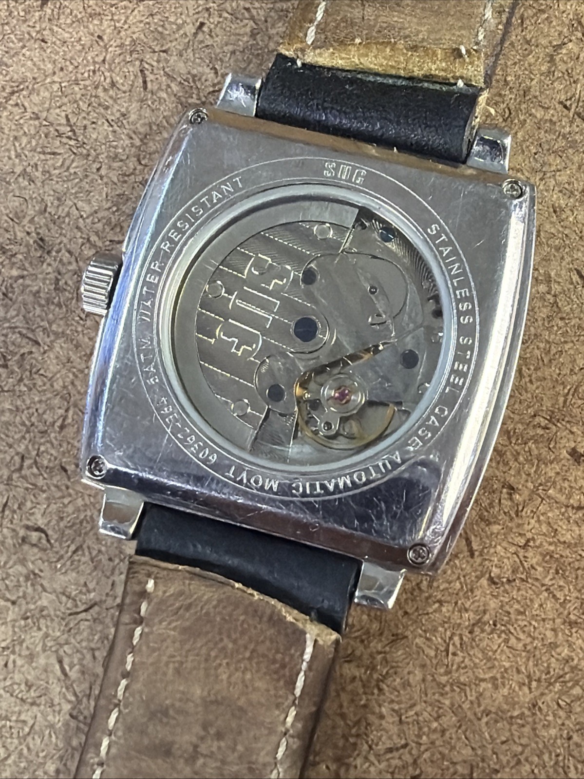 SUG Automatic Watch Reference No. 60362-364 Used Works 5 ATM Black/Silver