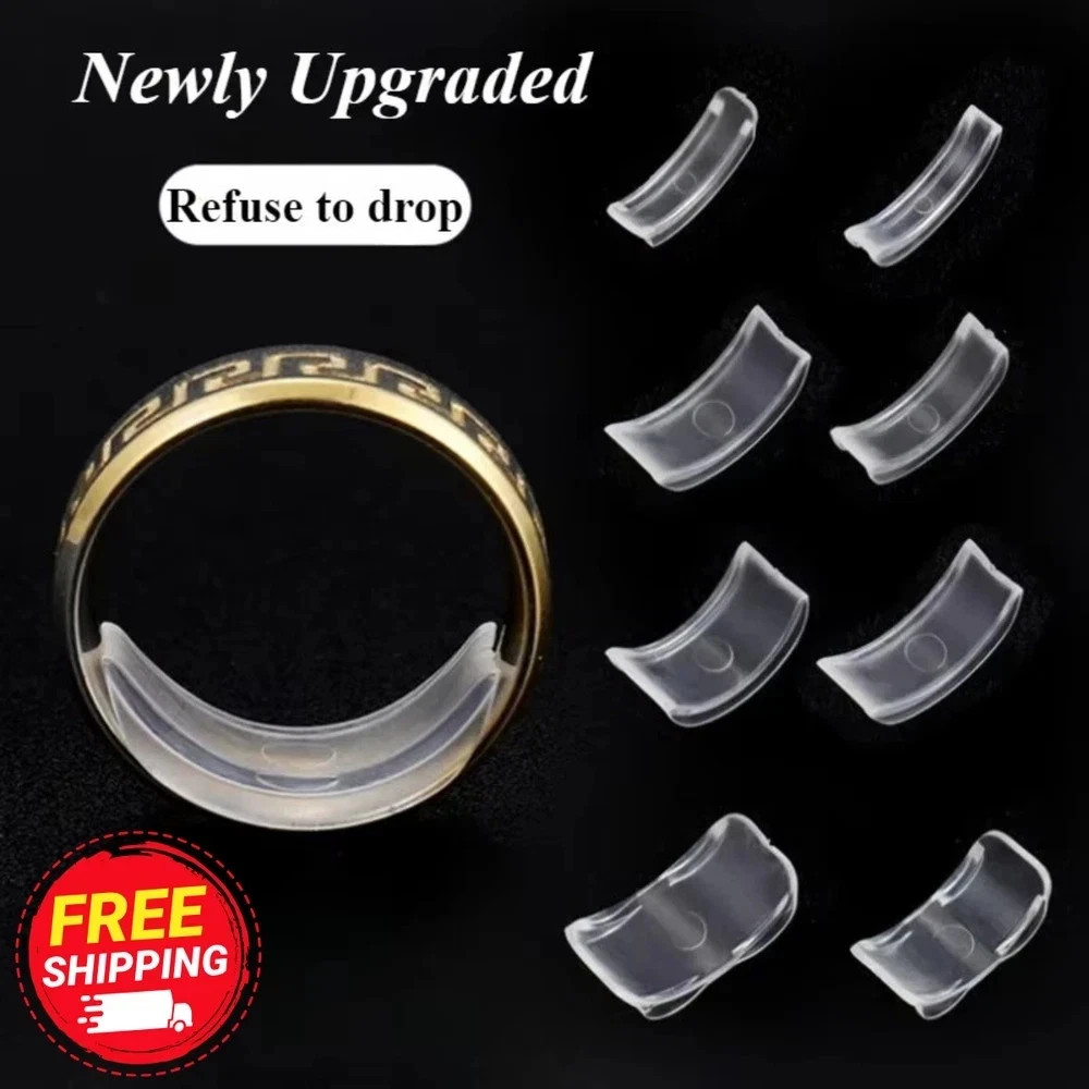 8 Sizes Clear Silicone Ring Sizer Invisible Adjuster Anti-Loss for Loose Rings