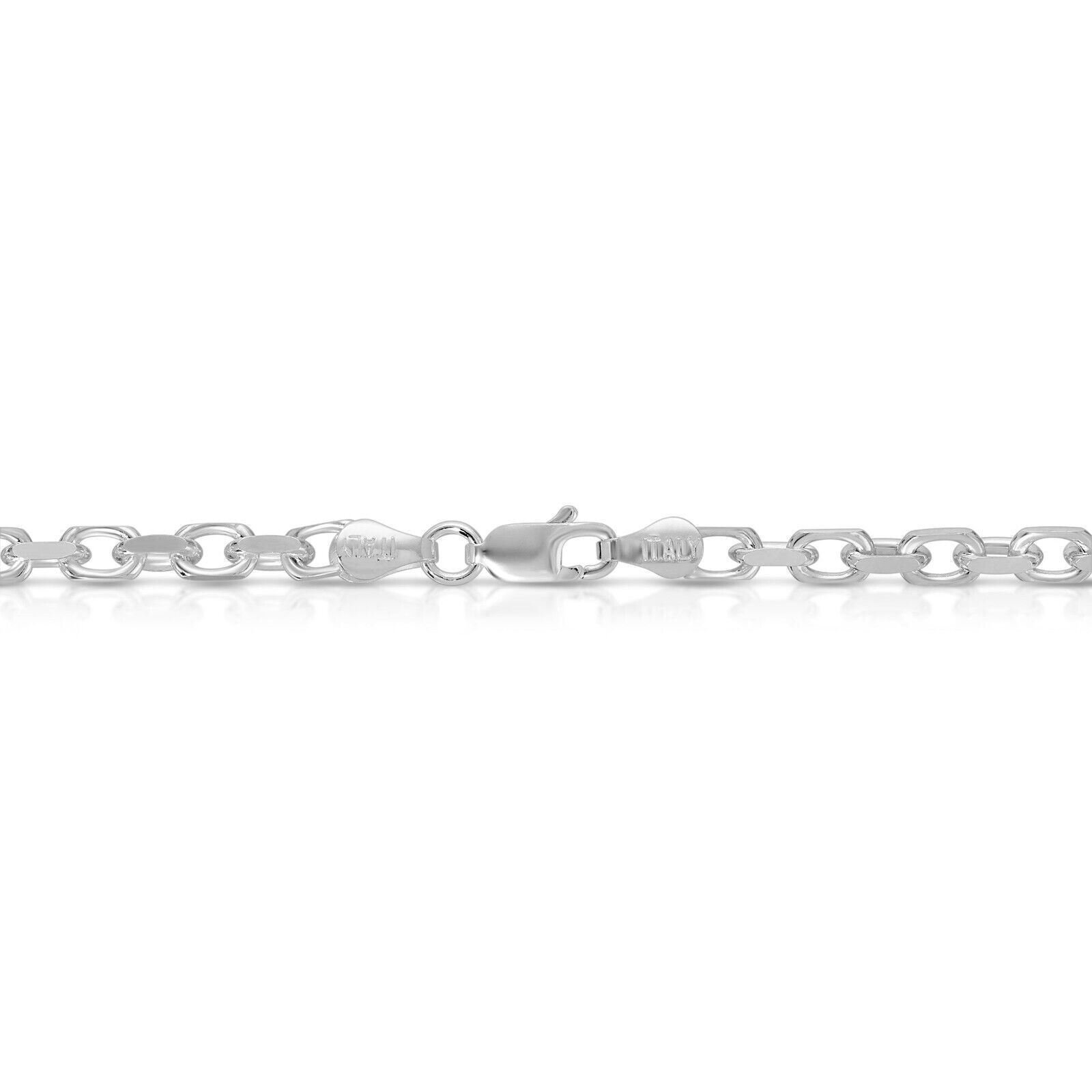 2.5mm Solid 925 Sterling Silver Italian Anchor Link Cable Chain, Made In Italy