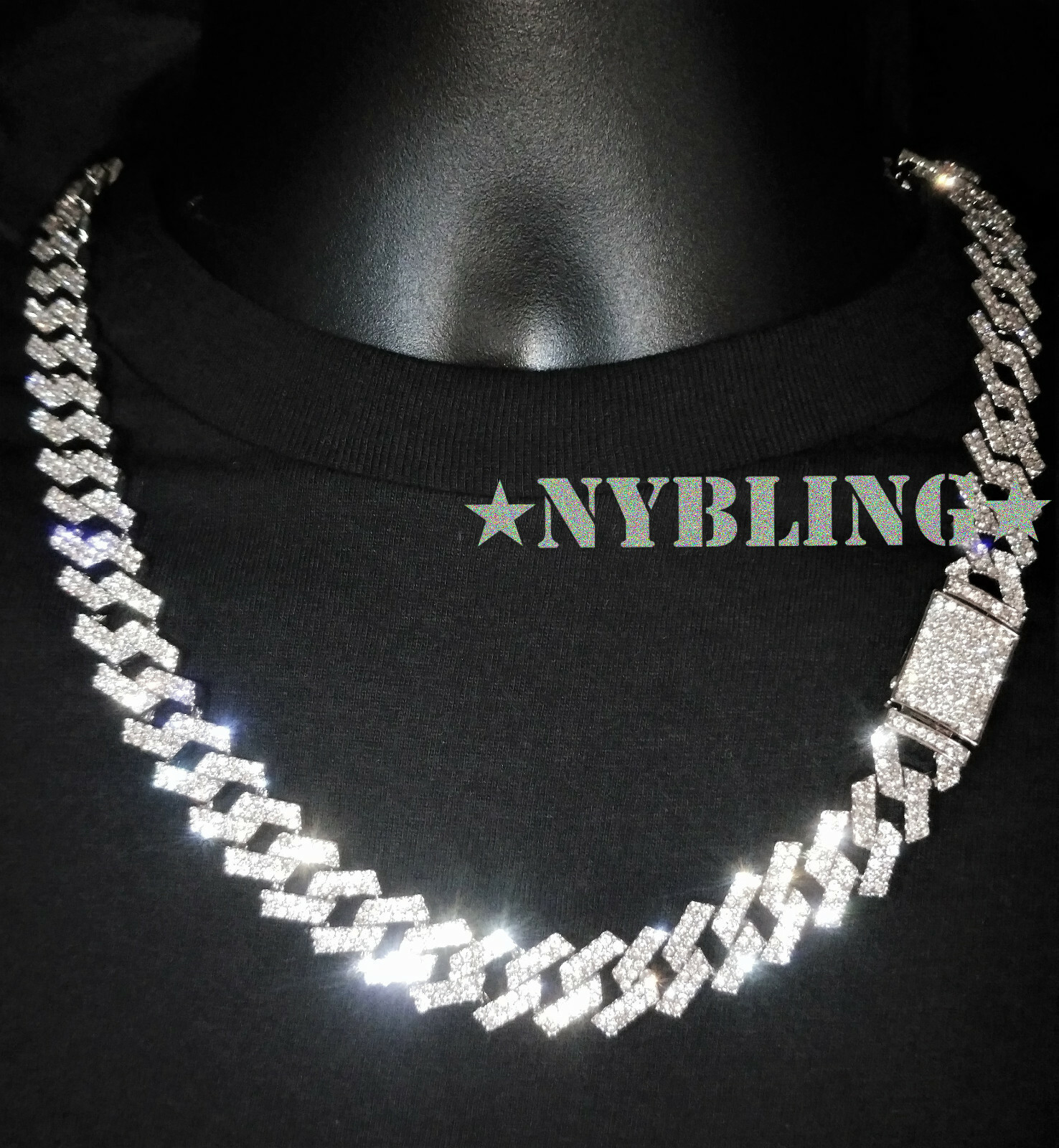 Miami Cuban Prong Link Necklace / Bracelet Gold Plated Men Iced CZ Hip Hop Chain