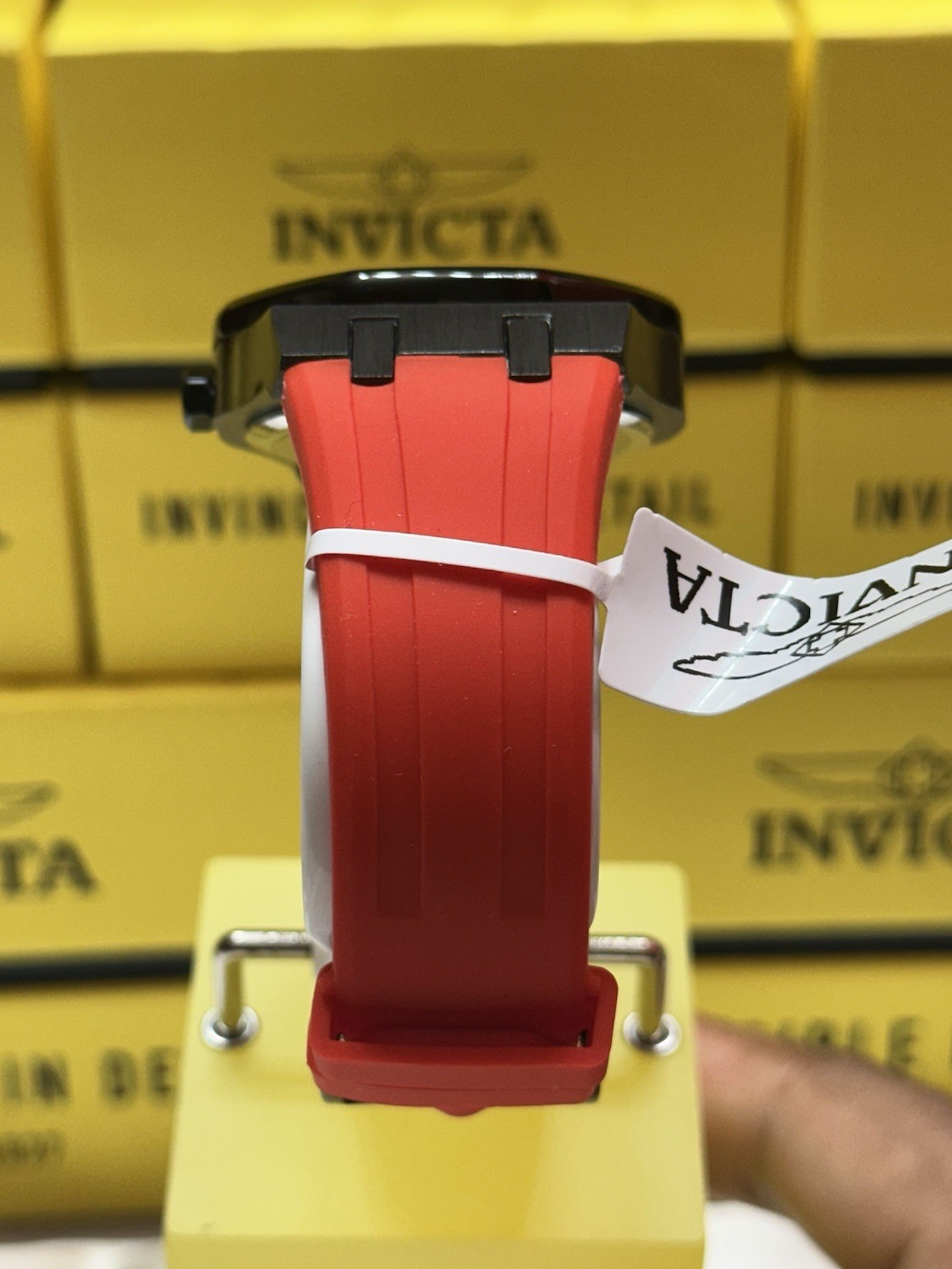 Invicta 69491 Men’s Black & Red brake caliper accent Quartz Watch New Box & Tags