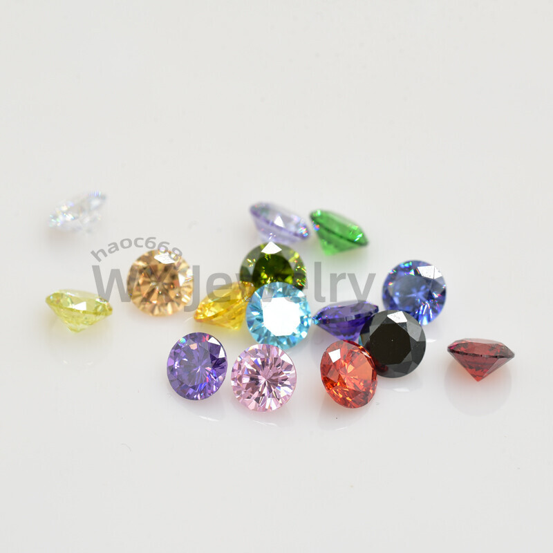 1000pcs 0.8~3.5mm Round Loose CZ Stone High Quality Cubic Zirconia Various Color