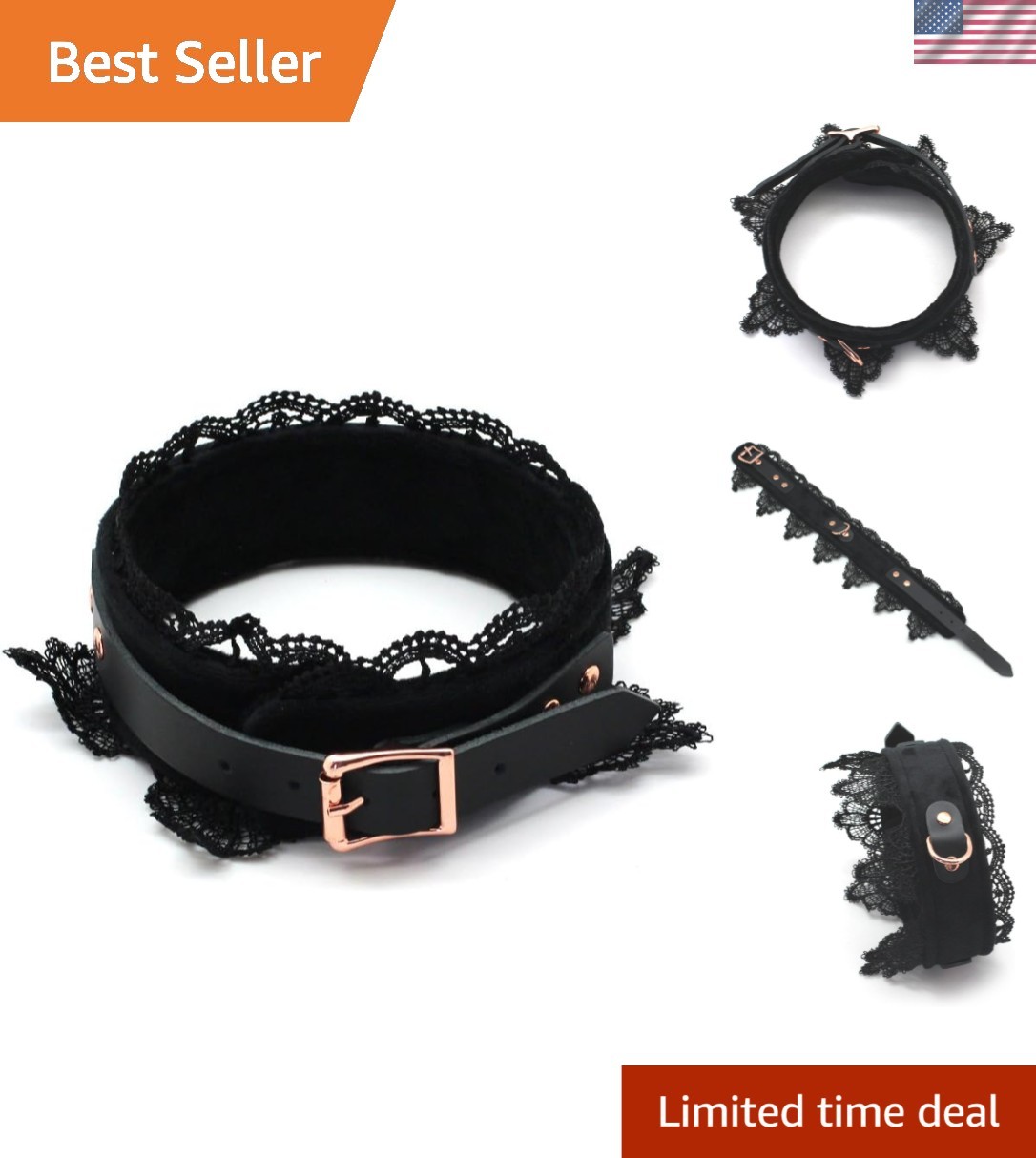 Versatile Faux Leather Choker and Leash Set – Perfect for Cosplay & Gifts