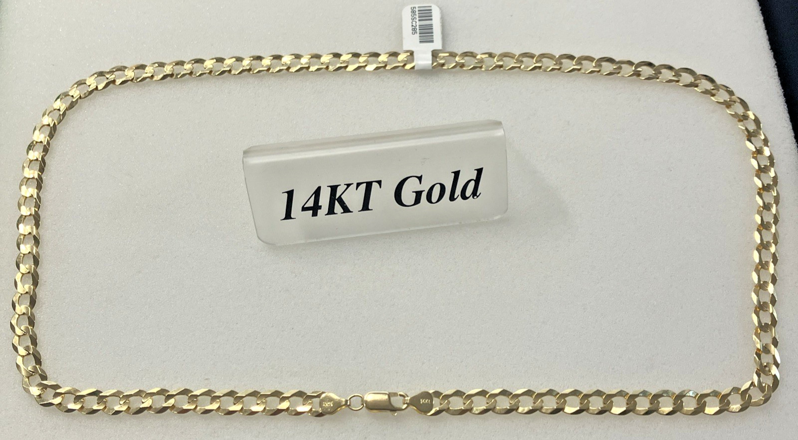 14kt Real Gold Solid Curb Link Chain 28.5grams 7.2mm 24” Brand New with Tag 14K