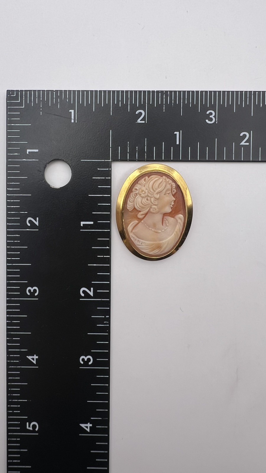 Vintage Oval Shell Cameo Pendant/Brooch, Gold Filled, Signed J.E. Caldwell