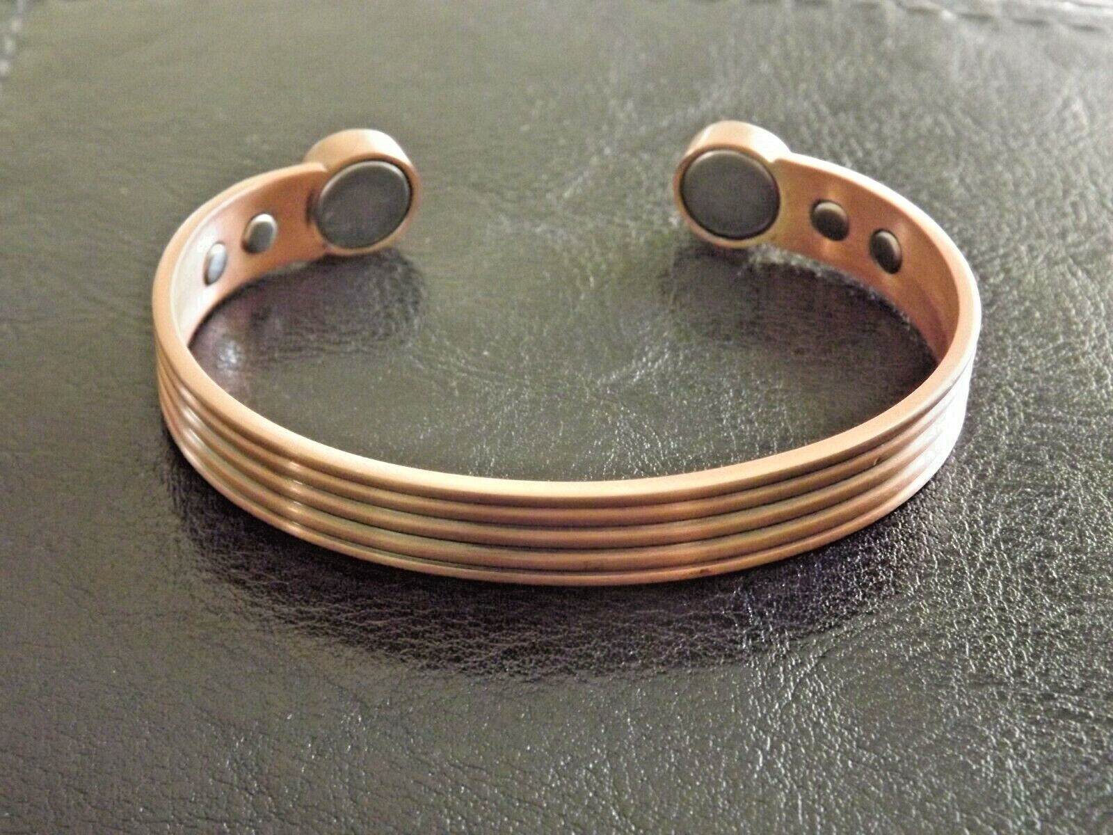 2 Large 4 Regular Magnets Pure Copper Arthritis Therapy Cuff Bracelet Roman