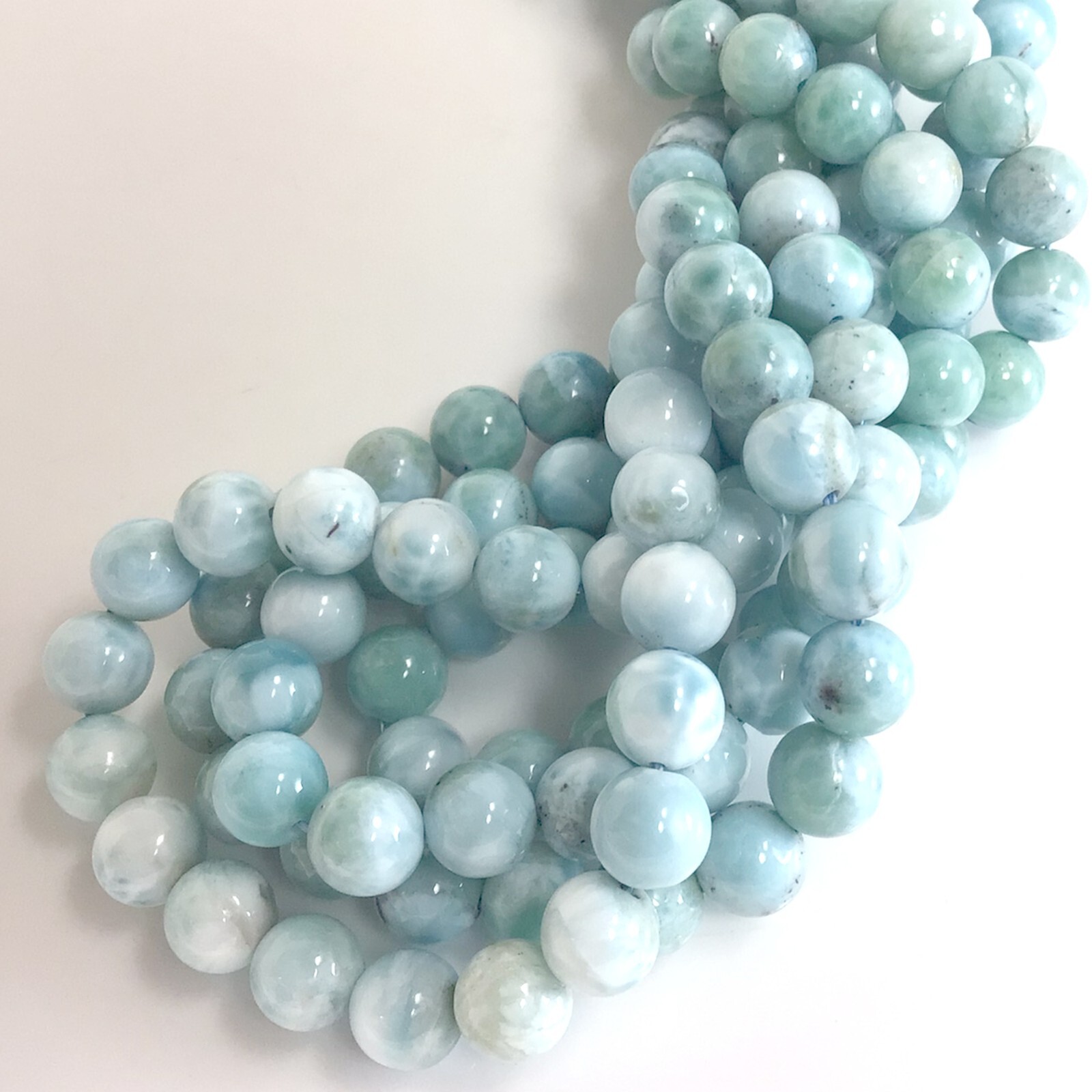AAA Natural Blue Larimar Round Bead 15″ inch strand 4mm 7mm 10mm 12mm Free Ship