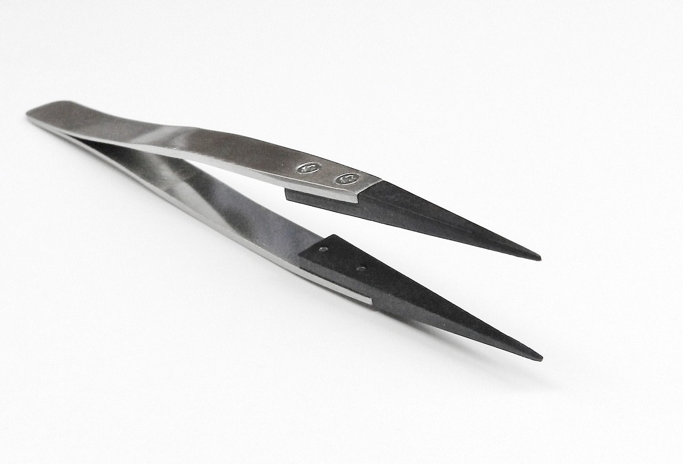 Tweezers Non Static Fiber Tip Precision Anti-Static Stainless Steel Tweezers 5″