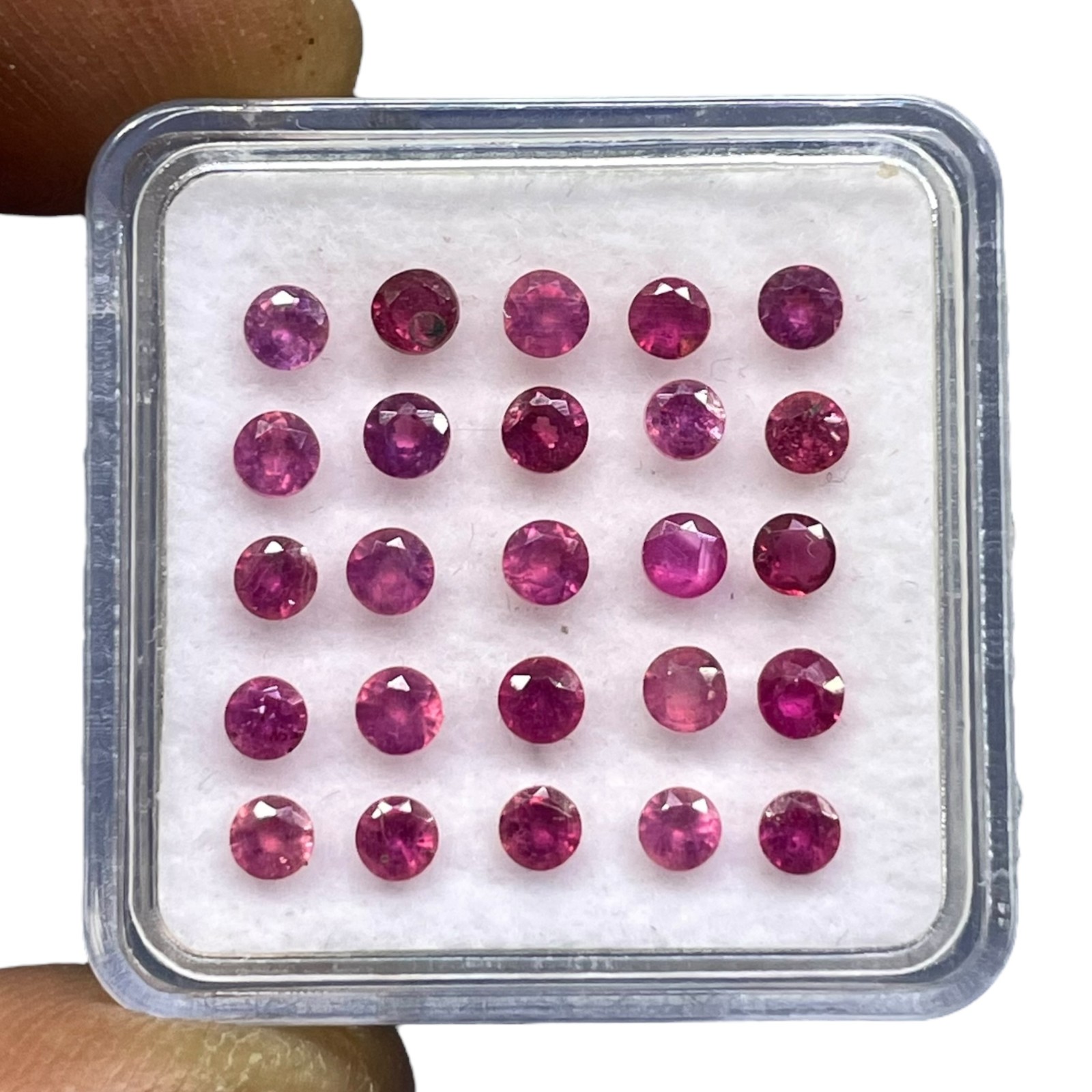 25 Pcs Natural Ruby Round Cut 2.4mm Stunning Red Transparent Loose Gemstones Lot