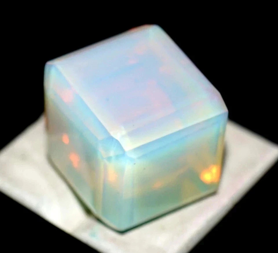 103.00 CT Certified Blue Fire Opal Cube Stunning Loose Gemstone For Jewelry