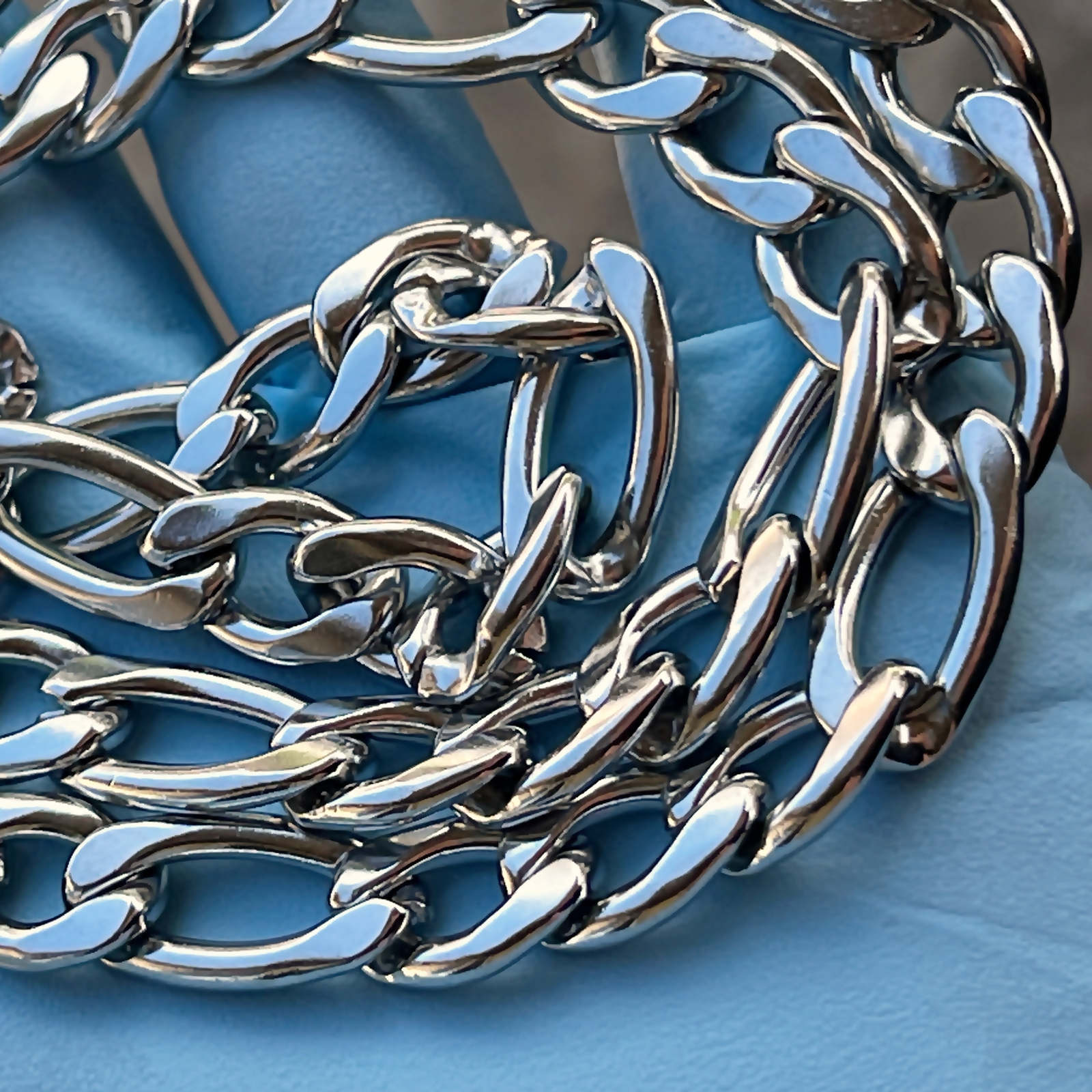 Men’s Solid 316L Stainless Steel Figaro Link Chain Necklace 24″ x 11MM Thick