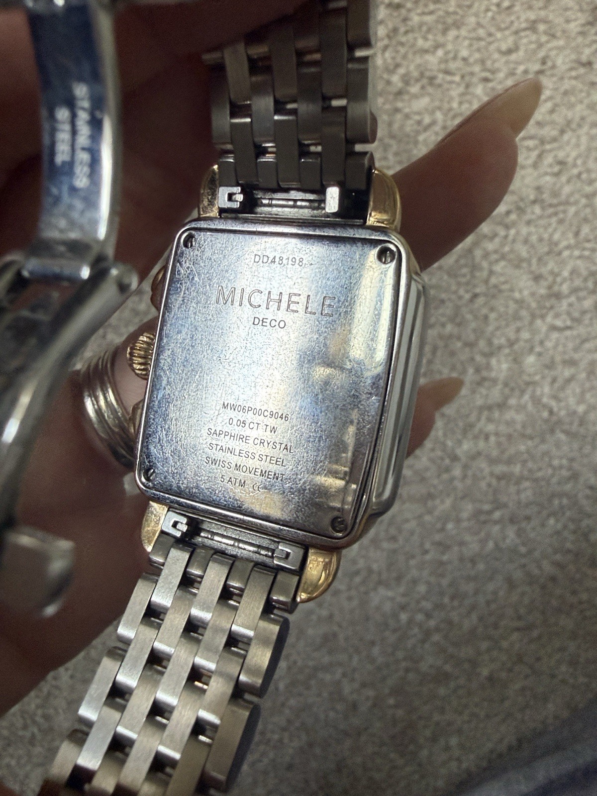 Michele Deco Mid Two-Tone Diamond Dial Watch MWW06V000042