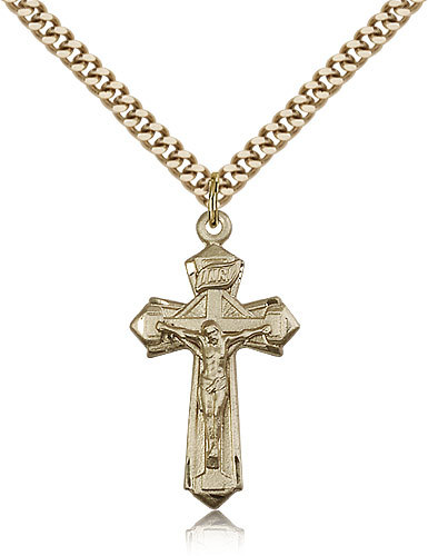 Gold Filled Crucifix Pendant For Men On 24 Chain – 30 Day Money Back Guarantee