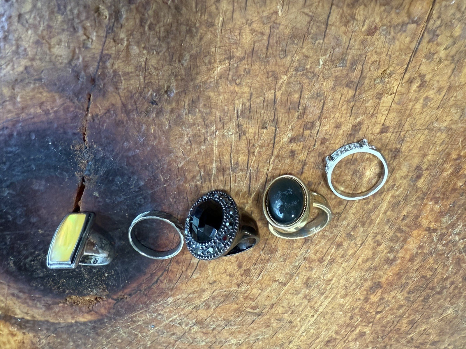 5pc Mixed Lot Rings Assorted Stones Multicolor Mixed Metals Unisex Adults