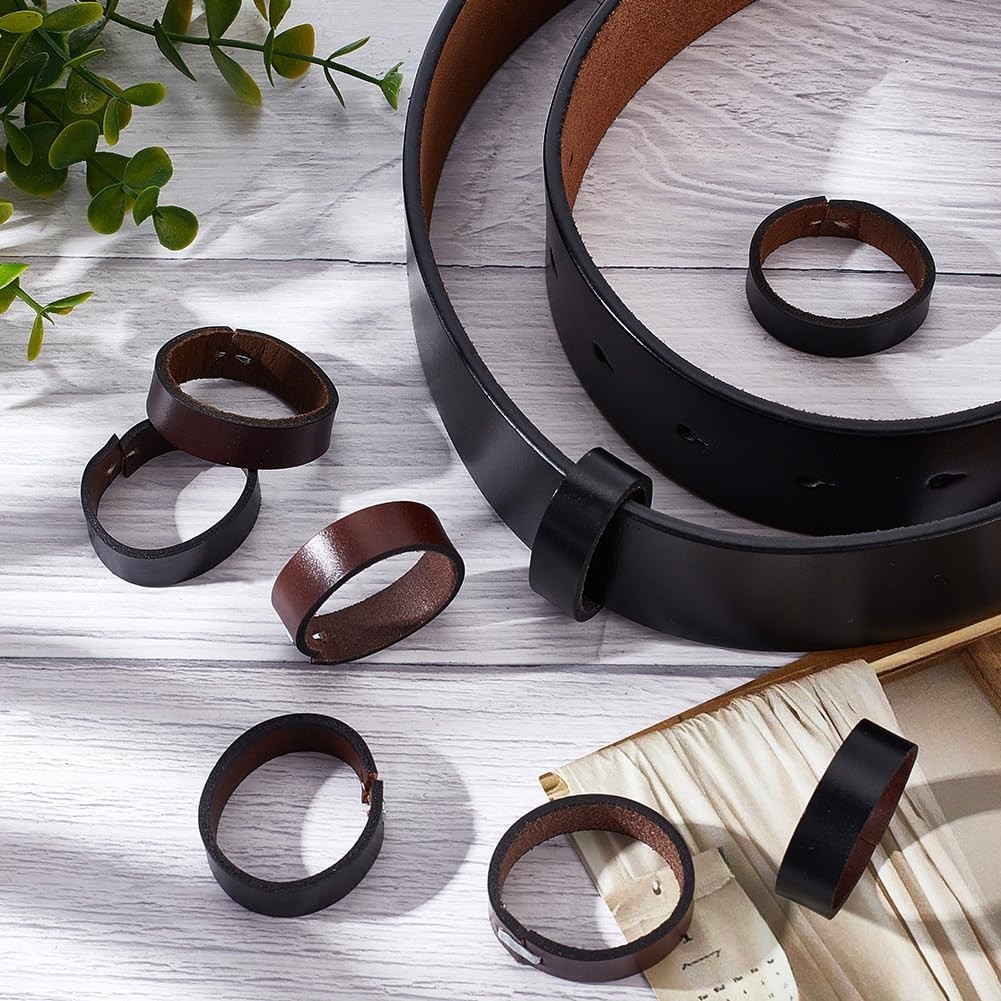 24Pcs Leather Belt Loop Keepers – 1.2″ Cowhide Rings for DIY Craft & Accessories