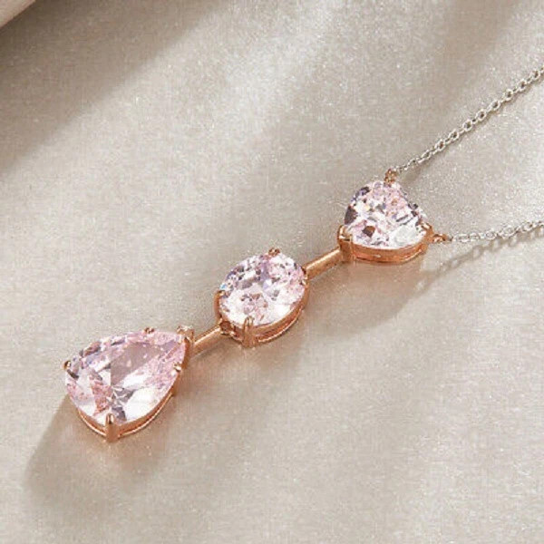 2 Ct Pear Cut Sapphire Solitaire Pendant 18″ Free Chain 14k Yellow Gold Finish