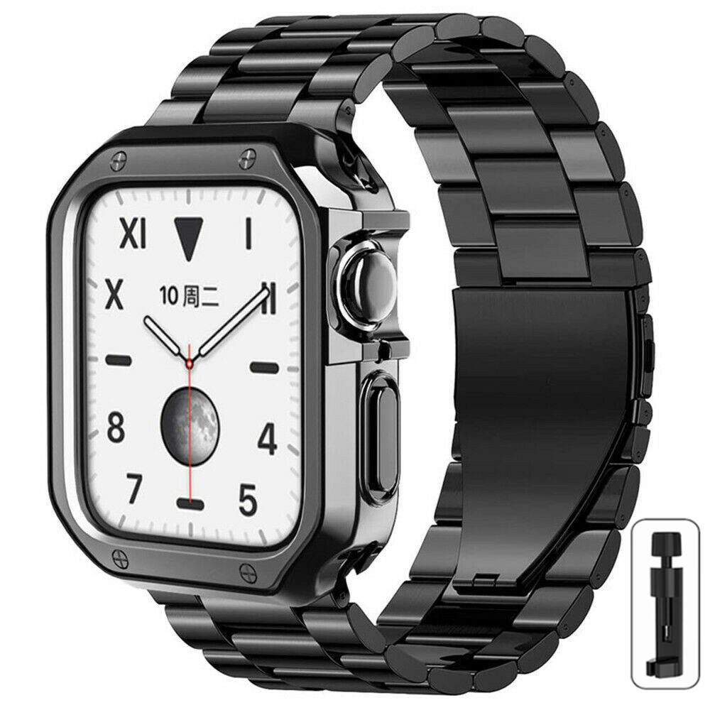 Stainless Steel Band + Case for Apple Watch 11 10 9 8 7 6 5 iWatch 38-46mm Strap
