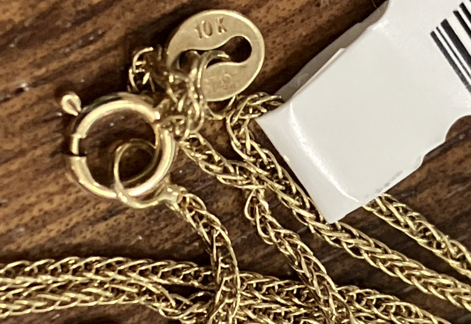 10kt Real Gold Spiga Wheat Semi-Solid/Hollow Chain 1.75grams 24″ Starz Brand NWT