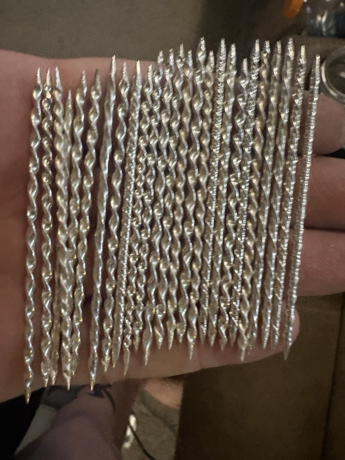 .999 Pure Silver Texas Toothpick, Twisted Polished Style.