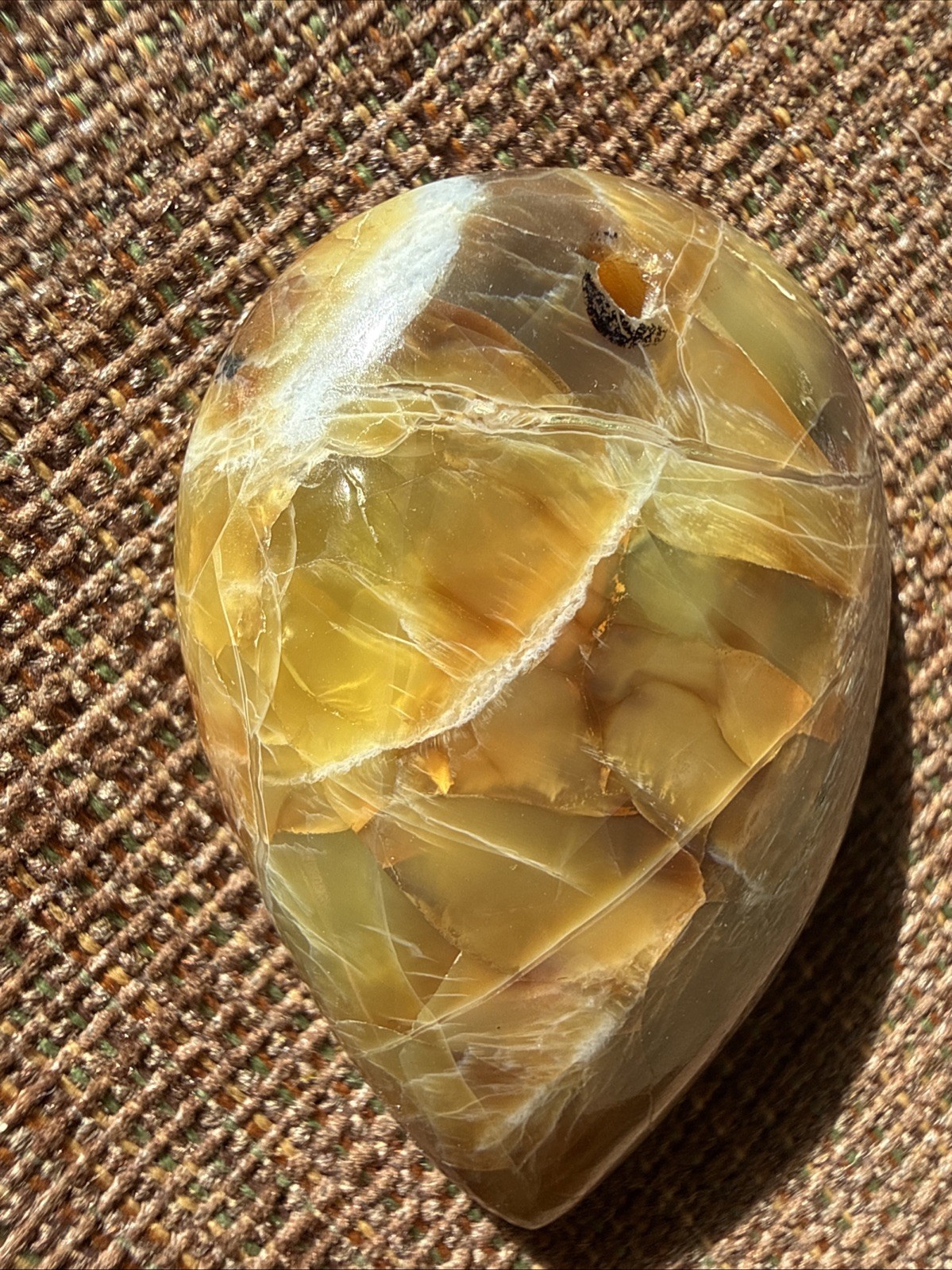 Natural Chrysoberyl Chatoyant Variation Crystal Pendant Tan Teardrop Shape