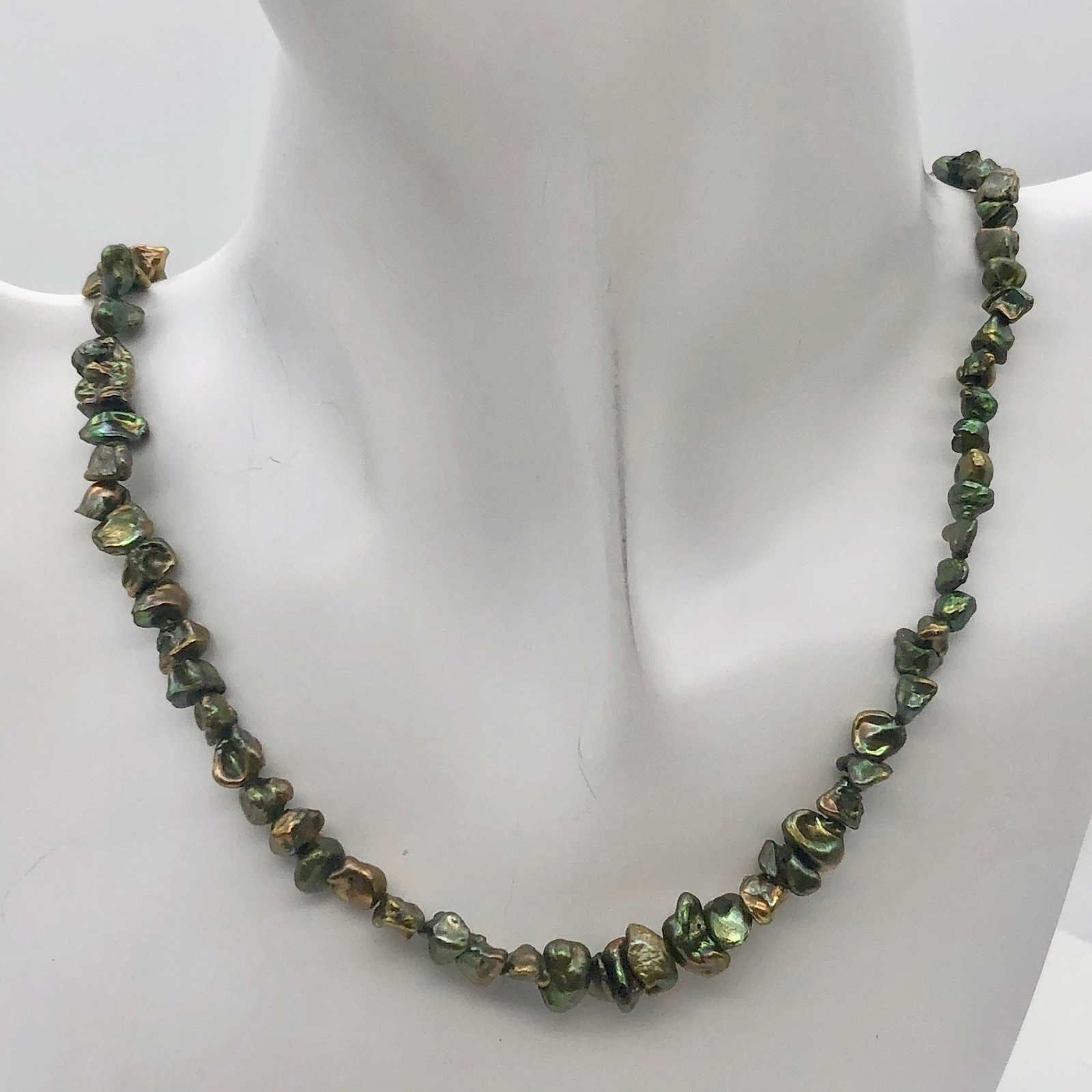 Dragonscale! Green Freshwater Keshi Pearl Strand | 5×3 to 7×4 | 80 + pearls |