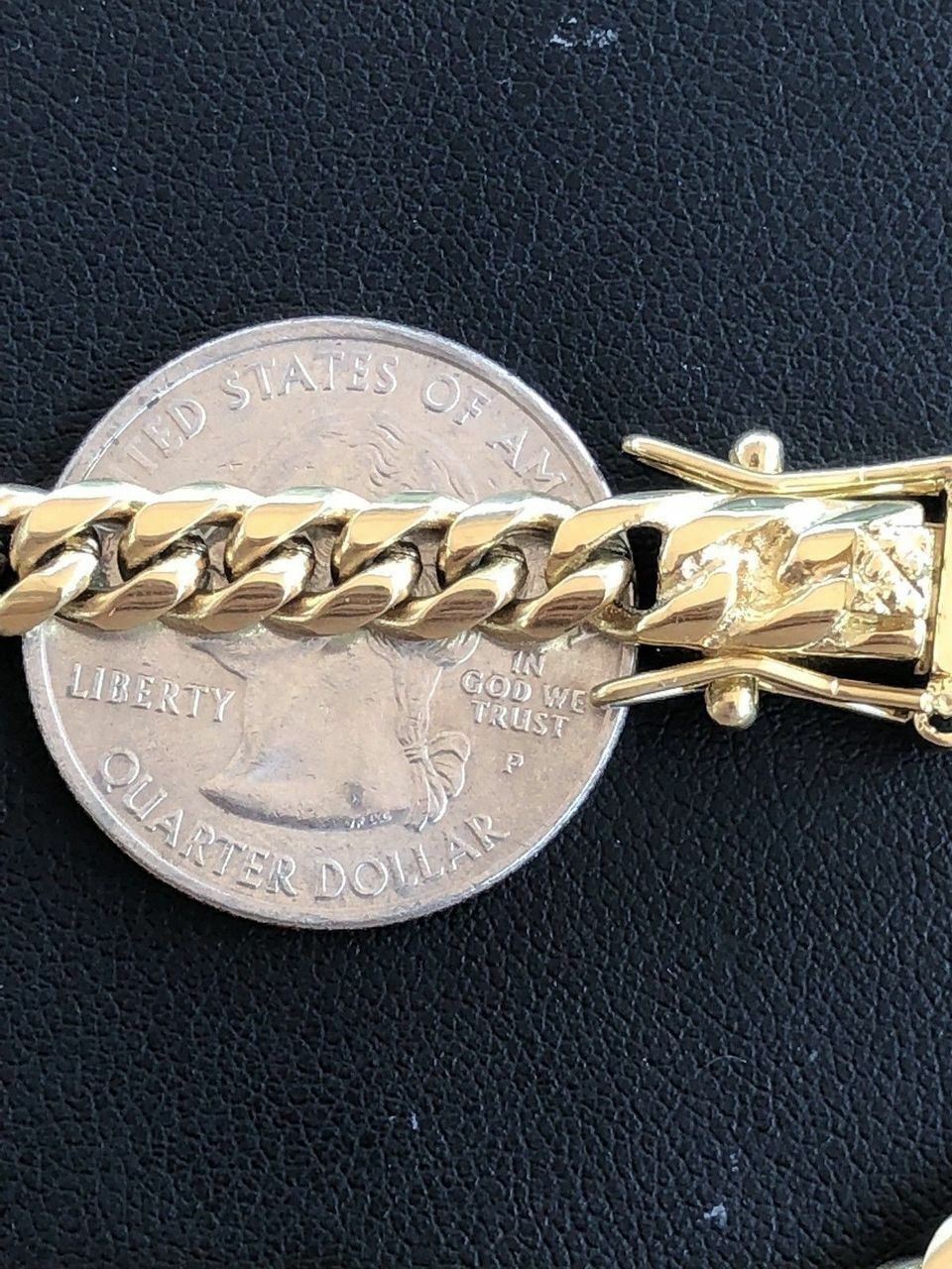 6mm Men’s Cuban Miami Link Bracelet 14k Gold Plated Stainless Steel 8″ Long