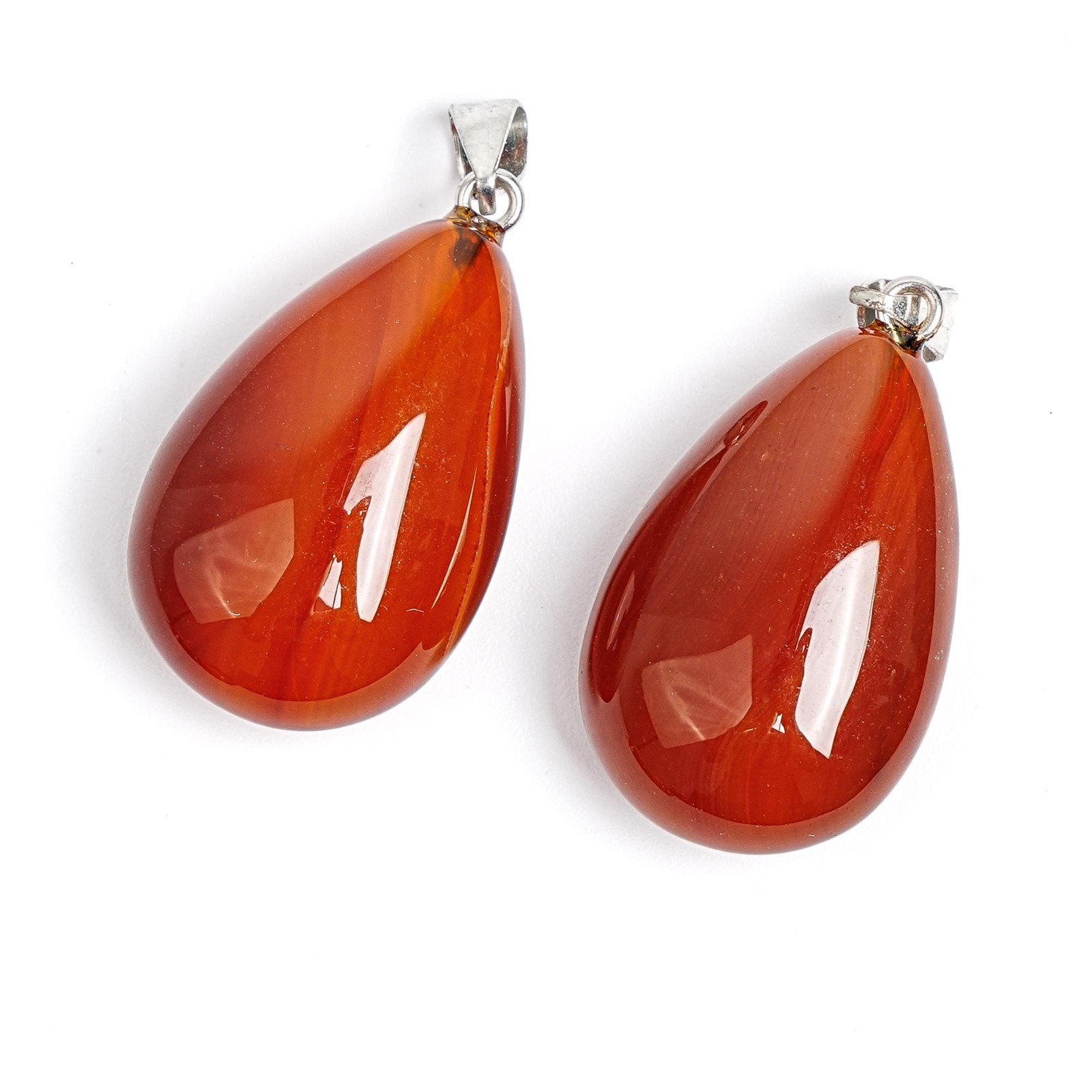Natural Red Teardrop Carnelian Top Drilled Healing Gemstone Pendant