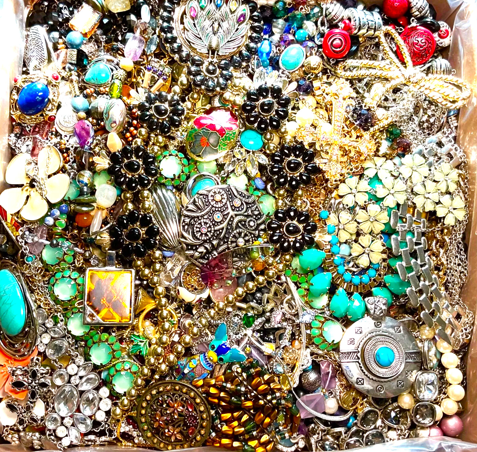 10 Pounds Lbs Unsorted Jewelry Making Lot Some Wear Resell Mixed In Junk Tangled