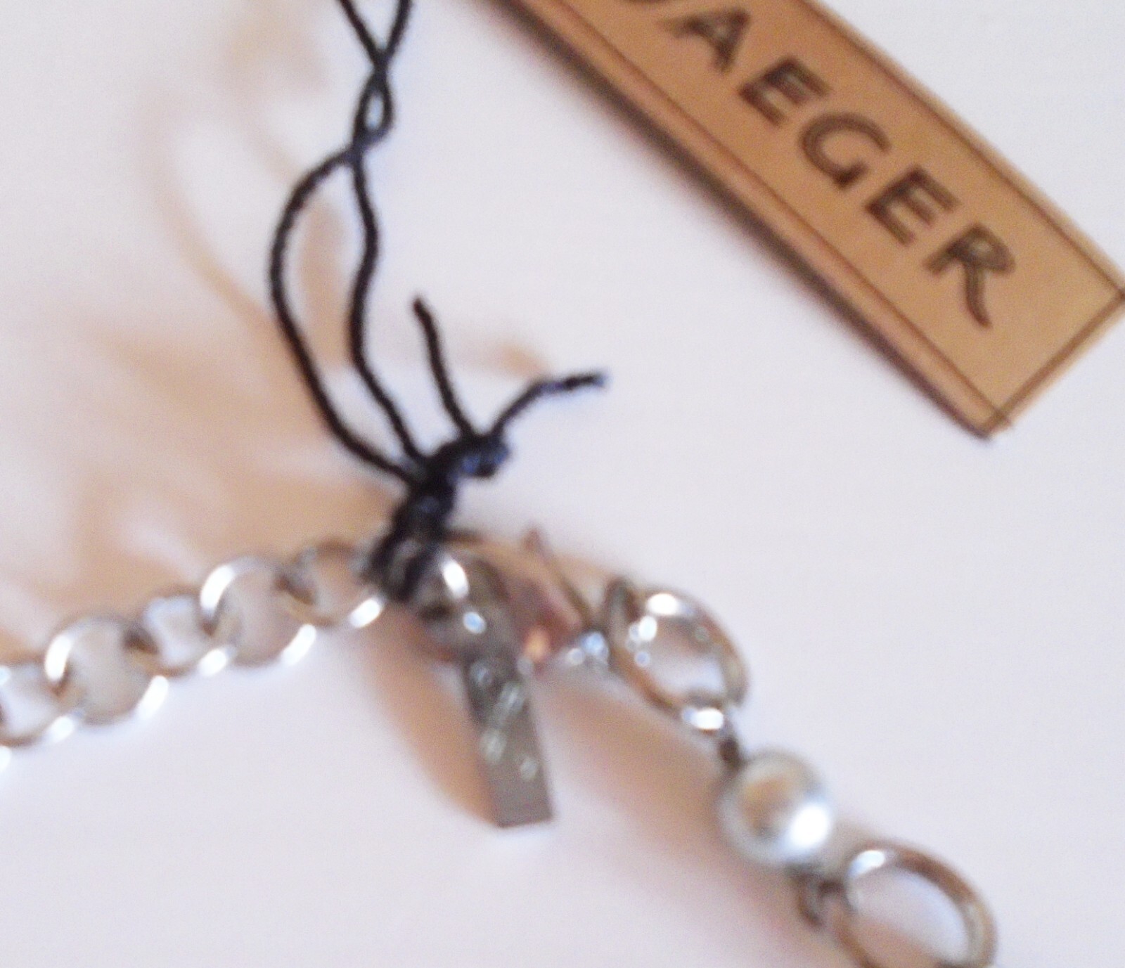Jaeger Oversized Faux Pearl Statement Necklace silver-tone signed New Tags BNWT