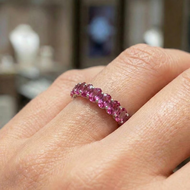 2.10 Ct Certified Stunning Pink Diamond 925 Silver Band Ring, Amazing Luster !