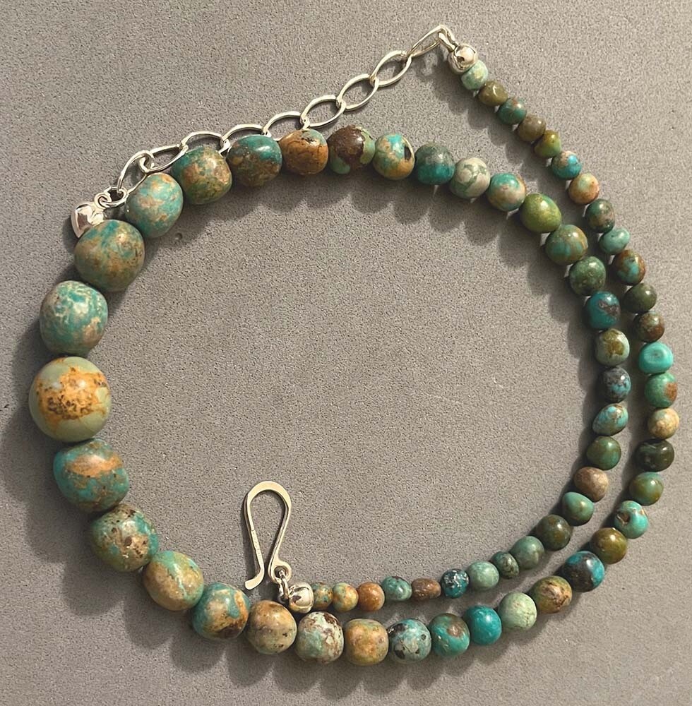 DTR Jay King Sterling Silver Variation Color Turquoise Graduated Bead Necklace