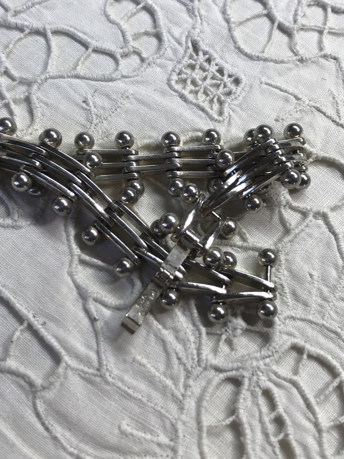 Sterling Silver Bracelet Vintage Mexico 6.5” 28.5 Grams