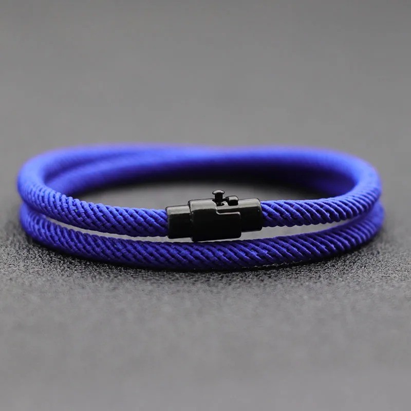 Simple Style Men’s Rope Bracelet Double Layer Thread Fabric Casual Accessory
