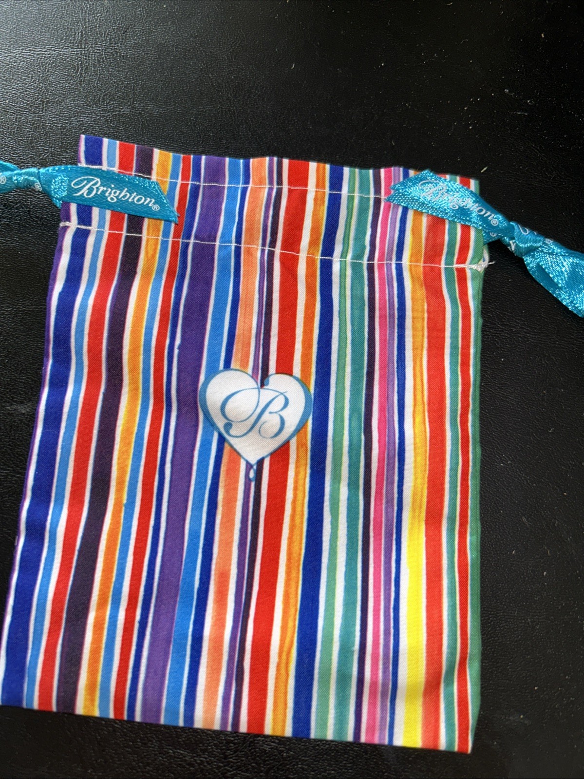 Brighton Cloth Jewelry Drawstring Pouch Travel Gift Dust Bag 6″ x 4.75″ Stripes