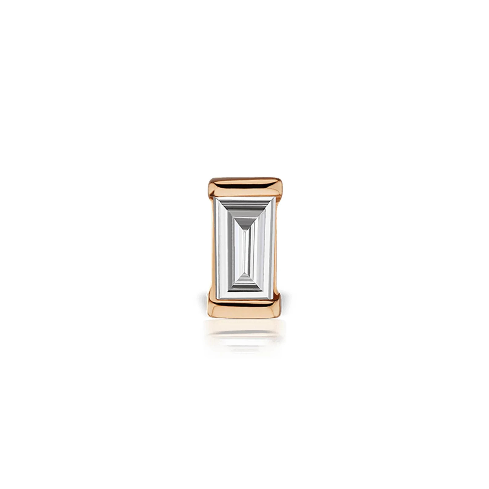Baguette Moissanite Helix Cartilage Stud 925 Sterling Silver