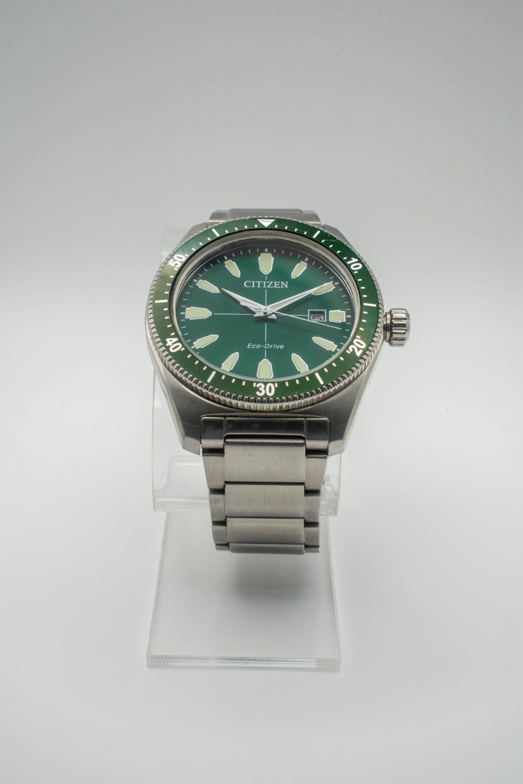 Citizen Eco-Drive Vintage Brycen – Green Dial Stainless Steel (Retails $425)